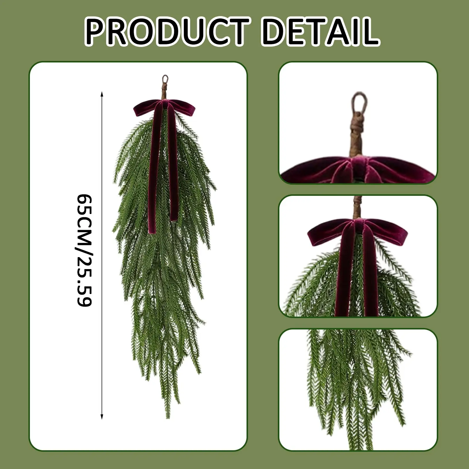 4 قطعة عيد الميلاد نورفولك الاصطناعي عيد الميلاد الصنوبر الخضرة عطلة باب إكليل لعيد الميلاد الموقد داخلي ديكور خارجي 2025