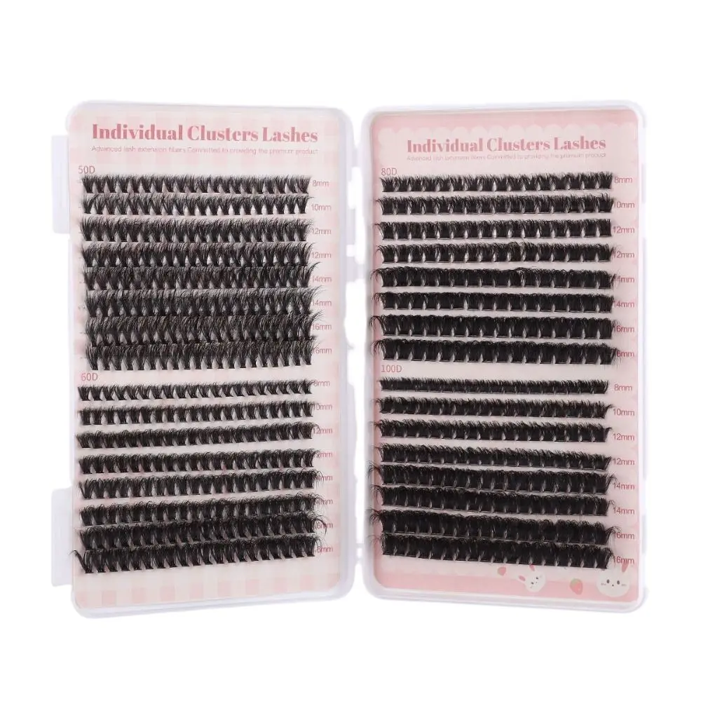 Dense Curled Cluster False Lashes DIY Soft Curly False Eyelash Makeup Long Lasting Individual Fake Eyelashes Daily