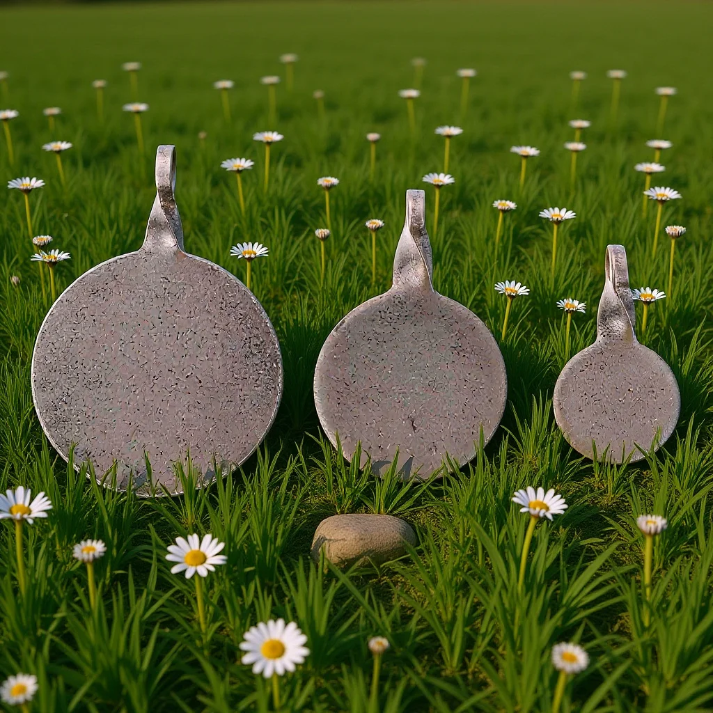 3 قطع من أهداف الرماية المعلقة المصنوعة من الفولاذ المقاوم للصدأ، أهداف التدريب باللون الفضي الداكن لدقة ممارسة التمارين الخارجية #1