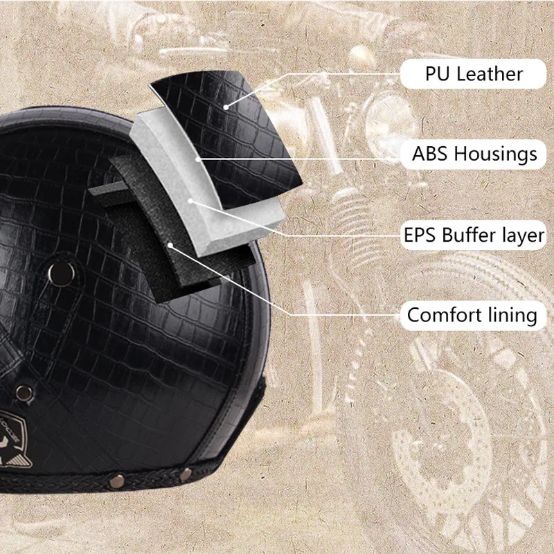 DOT Open Face Casco Moto Motorcycle Accessories Men Moto Helmets Certificated Retro Motorcycle Helmet Free Goggles