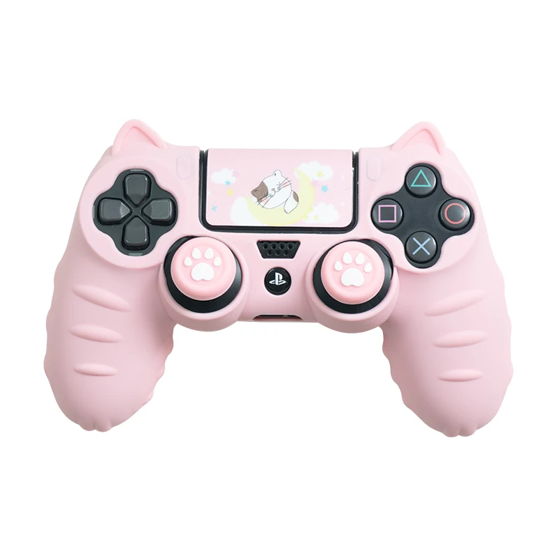Cat Paw Silicone Soft Protector Sticker Skin For Sony Dualshock 4 DS4 PS4 Slim Pro Controller Case Thumb Stick Grip Cap Cover - Image 6