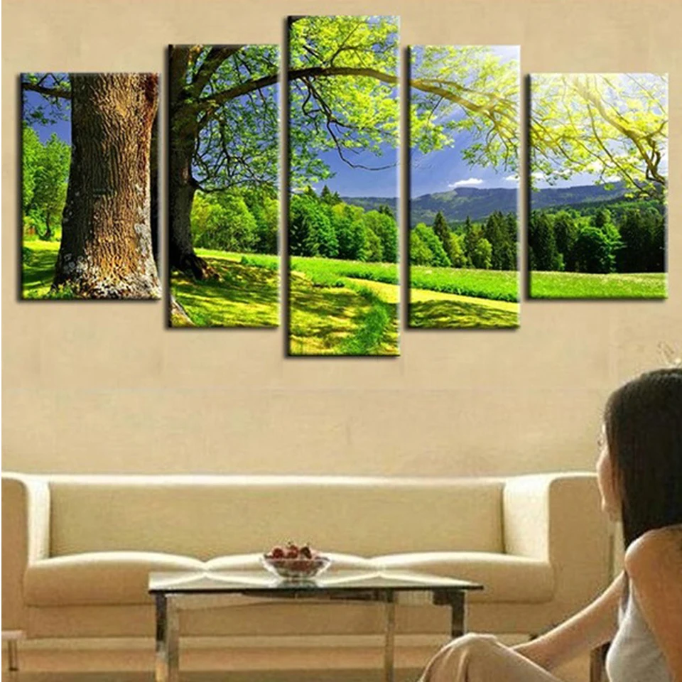 

Diamond Mosaic Embroidery Tree Landscape 5 pieces 5d Diy Diamond Painting Cross Stitch Picture Of Rhinestones Puzzle Home Decor