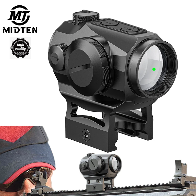 MidTen 3 MOA Green Dot with Motion Awake Optics Shockproof Waterproof IPX7 Absolute Co-Witness 10 Brightness Settings