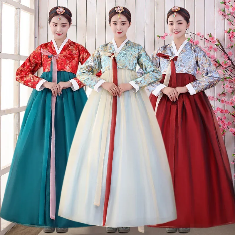 

Традиционный корейский Hanbok для женщин Ретро Свадебные платья Азиатский дворец сценическая одежда для косплея модный Улучшенный взрослый длинный Hanbok