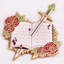 The Cruel Prince Inspired Rose Sword Metal Enamel Pin Jude Book Buttons Brooch Creative Reader Jewelry Gift Collect