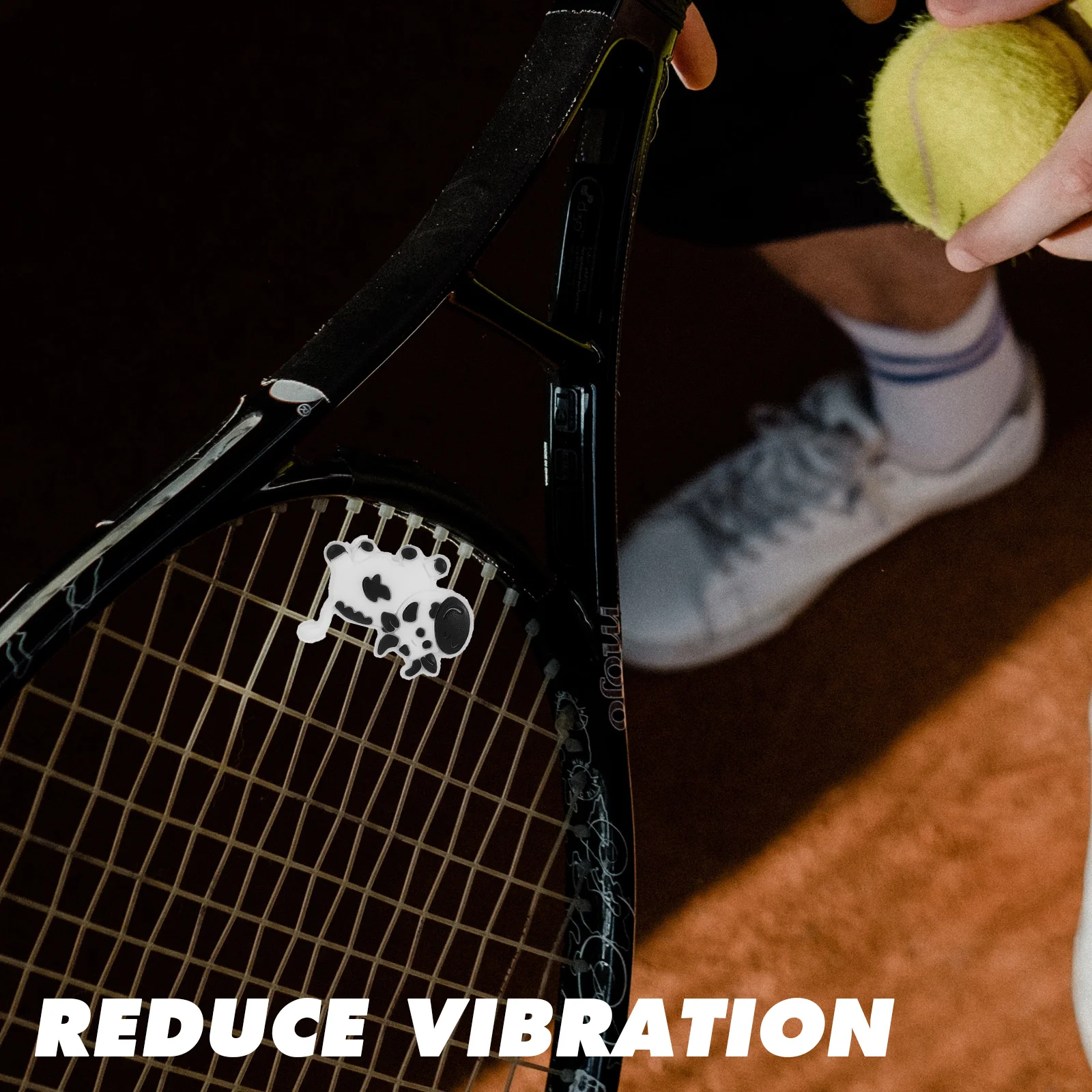 6 Pcs Racket Shock Absorber Outdoor Dampener Vibration Dampeners Animal Shape Absorbers for Tennis Cartoon Racquet Silica Gel