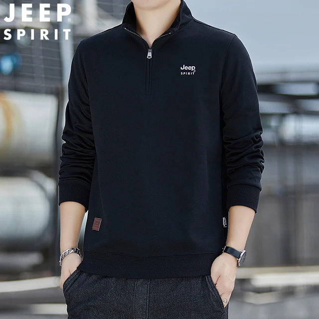 JEEP SPIRIT spring autumn stand up collar long sleeved men sports loose Sweatshirts casual bottoming pullover shirt clothes AliExpress