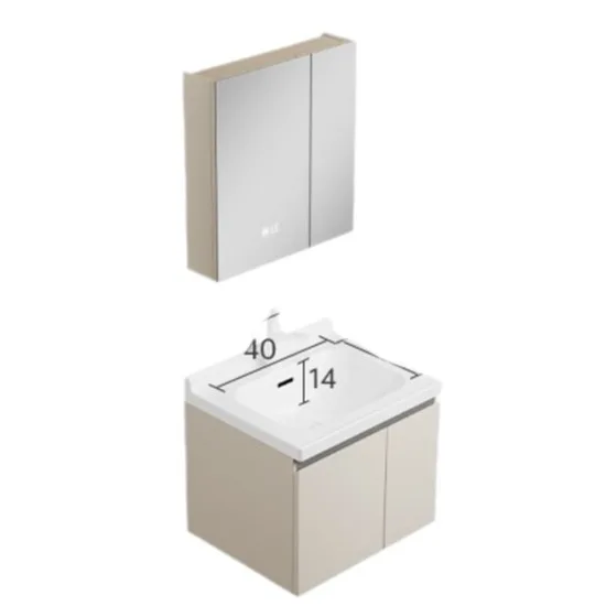 

Cream wind, bathroom cabinet, combination, paint, solid wood, ceramic, integrated basin.
