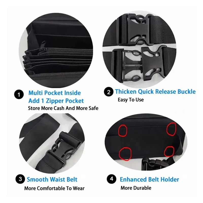 

ABRT-Coin Storage Bag 8 Slots Coin Holder Dispenser Driver Waist Wallet Purse For Cash Coins Organizer Safe