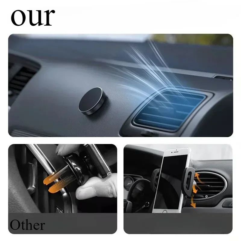 Car Mini Universal Mobile Phone Holder Magnetic Metal Mobile Phone Technology Note Holder Car Multifunctional Navigation