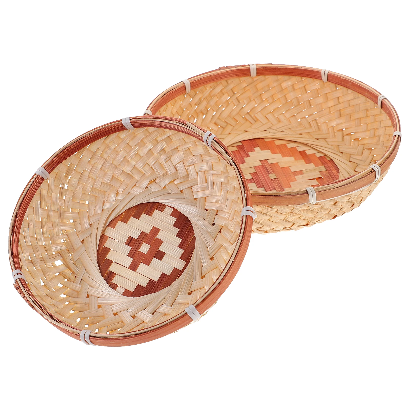 

2pcs Woven Fruit Basket H made Storage Bread Baskets For Serving Tray for Home Decor Fruit Bread Serving Baskets