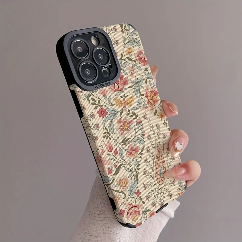 

Retro Bohemian Floral Pattern Phone Case for iPhone14 13 12 11 7 8Pro/ Max/Plus XR XS Drop-proof Back Cover Shock-proof
