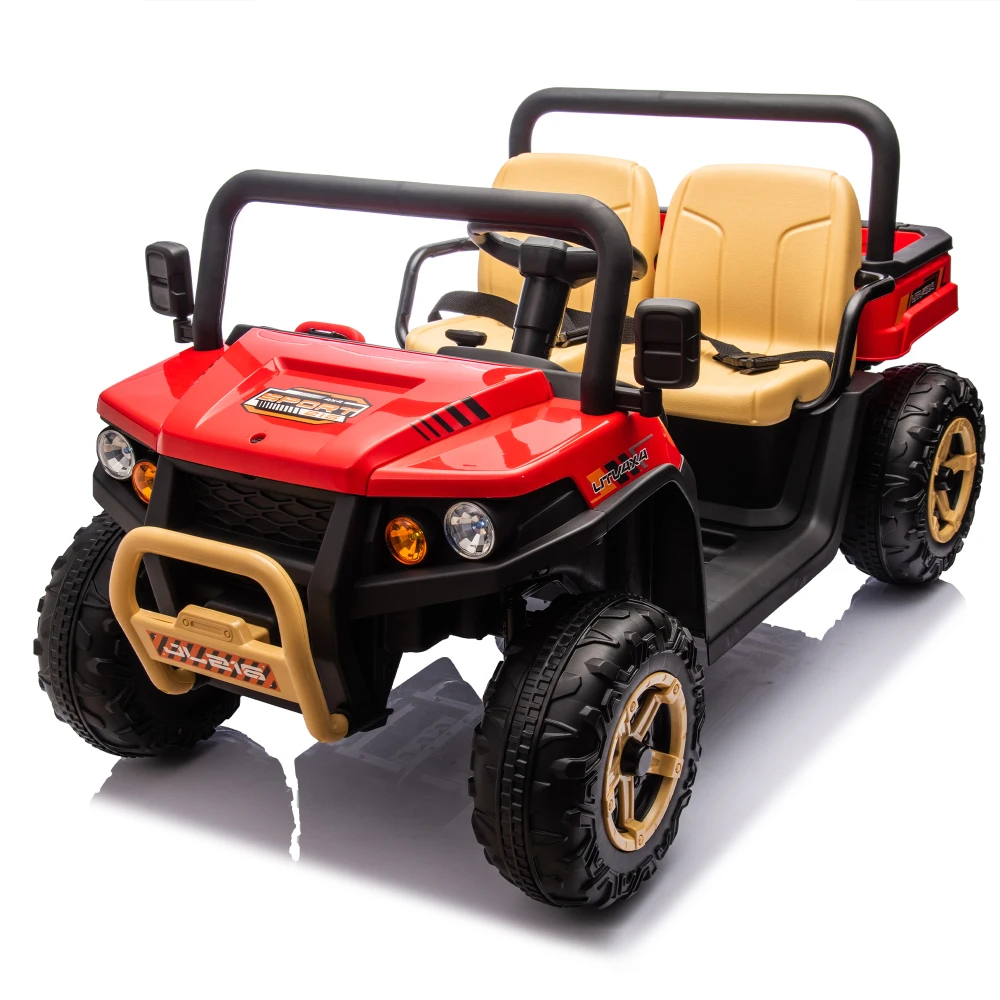 24V XXXL Kids Ride On UTV com controle remoto para pais, dois lugares, balde basculante automático, suspensão da roda traseira, início lento