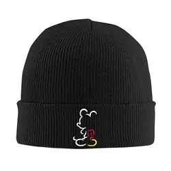 Mickey Mouse Knitted Hat for Women Men Beanies Winter Hat Acrylic  Crochet Cap