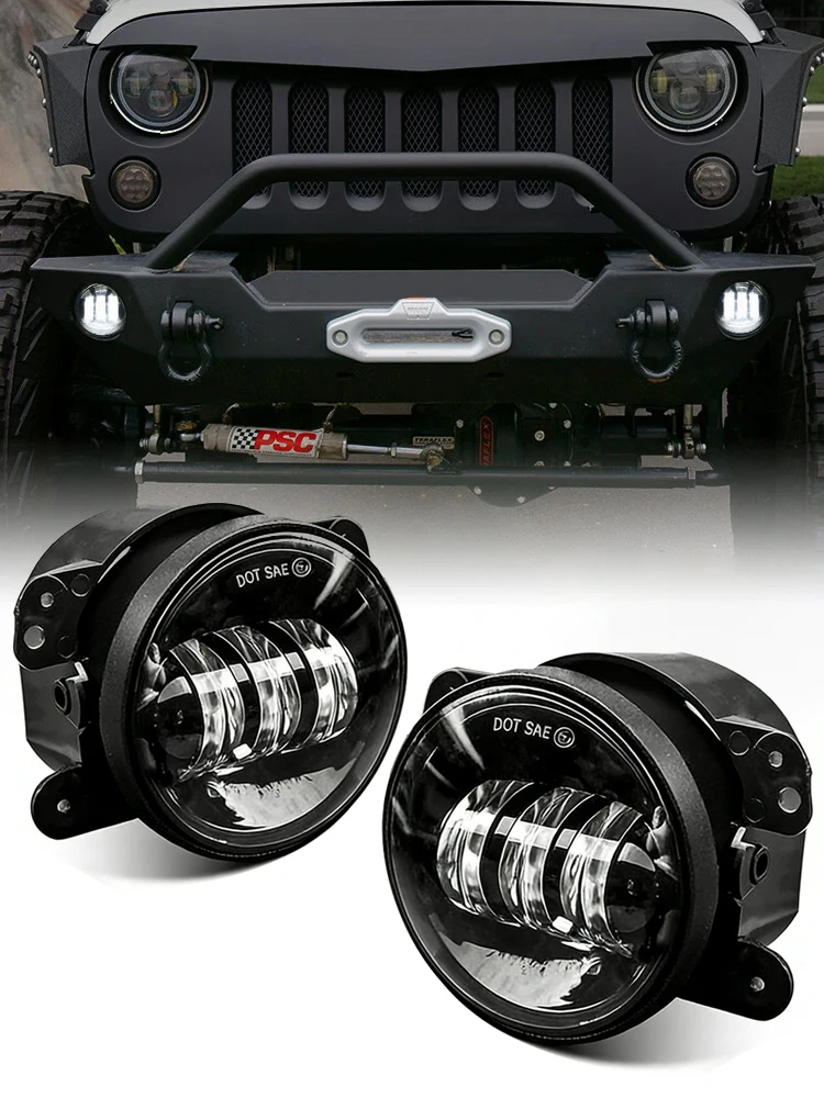 2 szt. 300W LED Reflektory Przeciwmgielne do Jeepa 4-calowe Dodatkowe Światła Reflektorowe Światła Do Jazdy Dla Jeep JK Dodge Journey Off Road 4x4 — 2