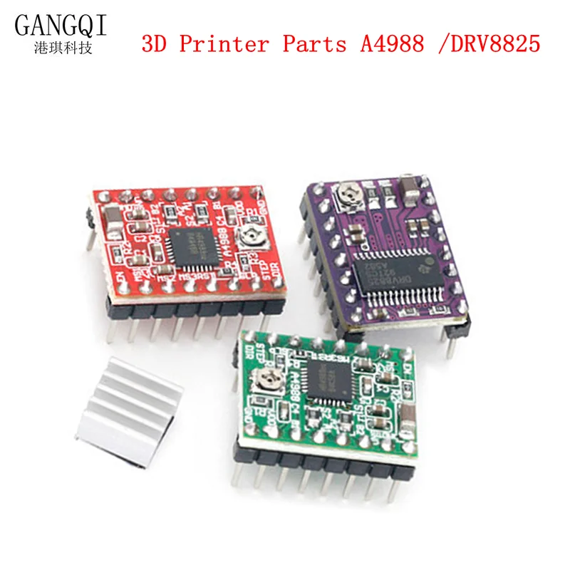 1PCS 3D Printer Parts StepStick Reprap Stepper Driver A4988 DRV8825 Stepper Motor Driver Module +Heat Sink