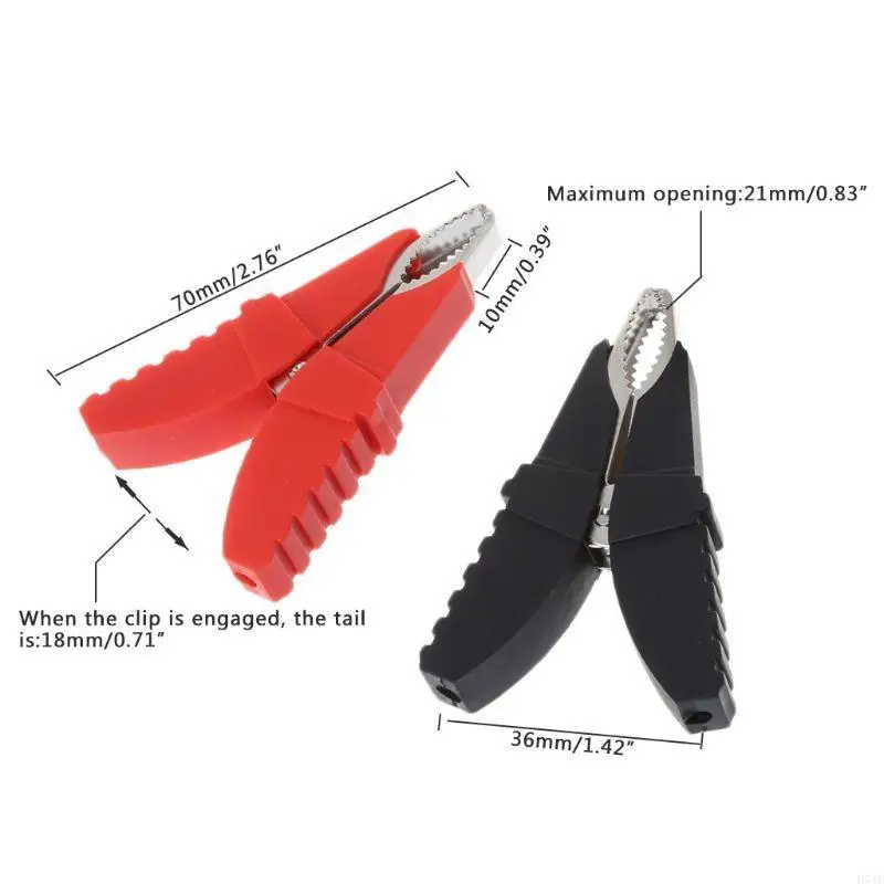 H7JF 2PCS أسود أحمر لنوع الفراشة مقاطع التمساح المعزولة المشابك لاختبار المشابك لـ C