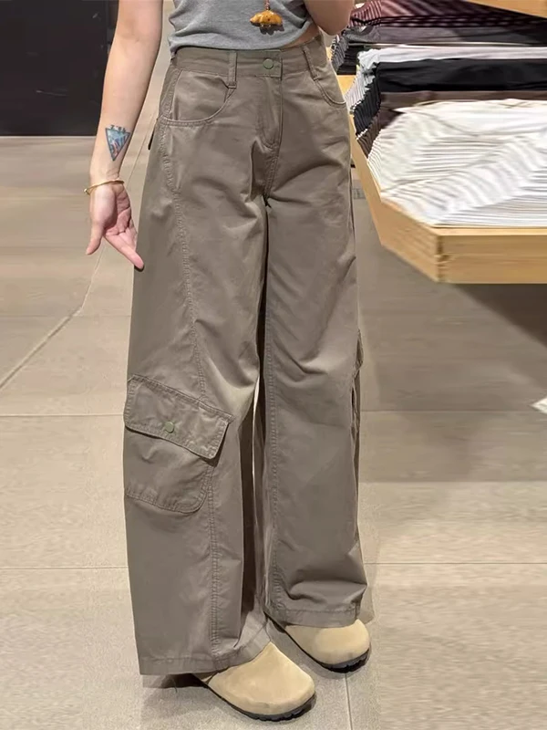 

Loose Wide Leg Workwear Pants Women's Autumn Winter Spring plus Size Fat MM Pants Good Looking Knife Loose Trousers