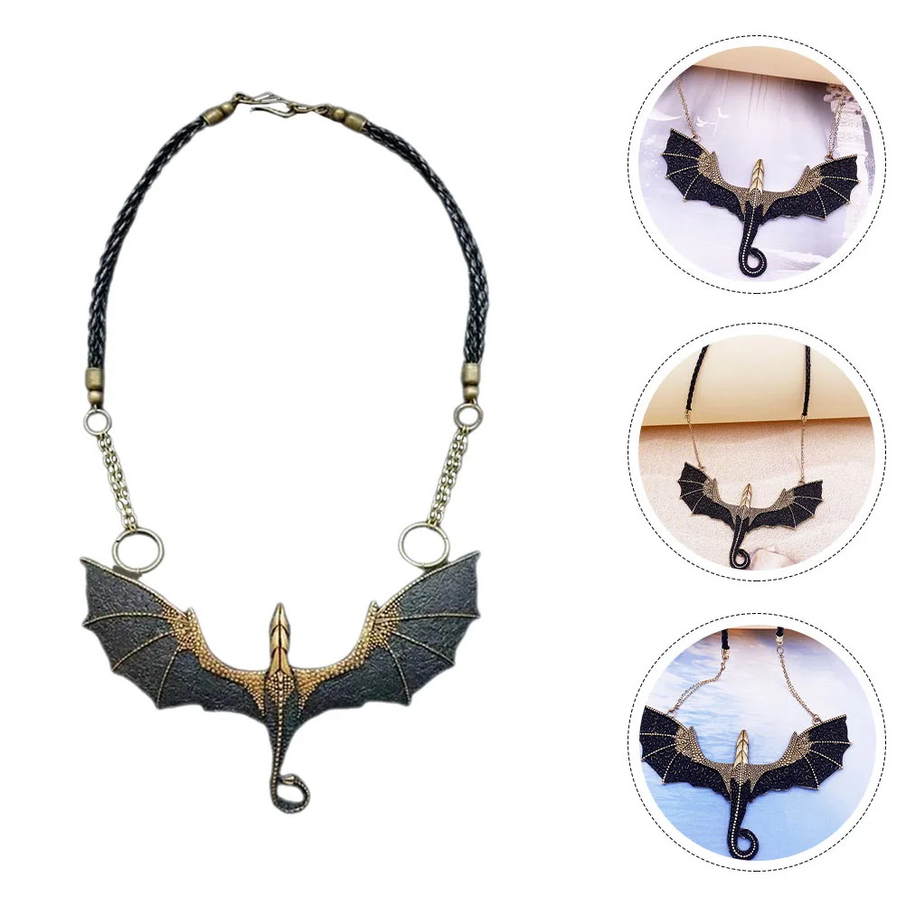 

Gothic Dragon Necklace Vintage Pendant Chain Jewelry Stylish Chic Necklace for Women Men Daily Party Wear Dragon Jewelry
