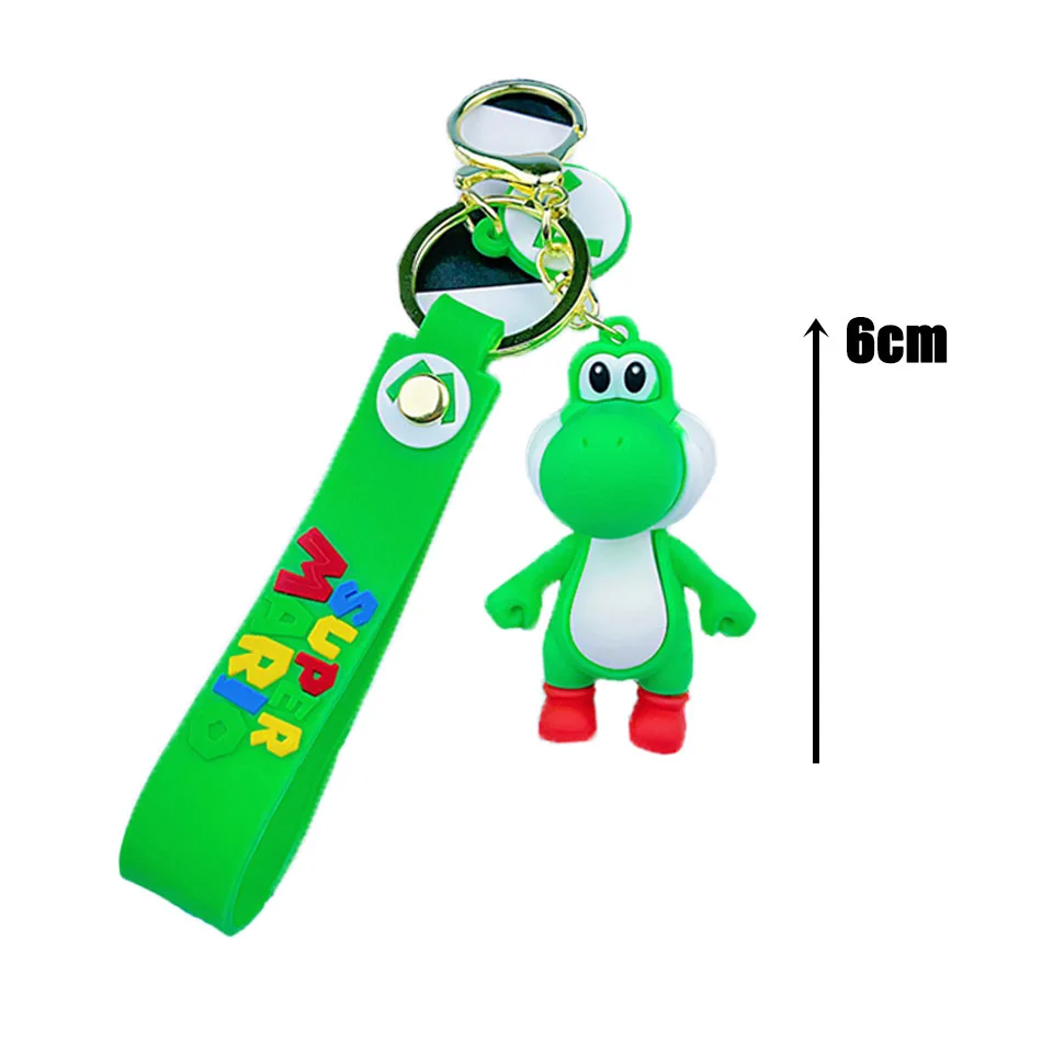 20Pcs Wholesale Kawaii Super Mario Bros lot Keychain Luigi Toad Yoshi Action Figure Model PVC Cartoon Bag Doll Pendant Toys Gift