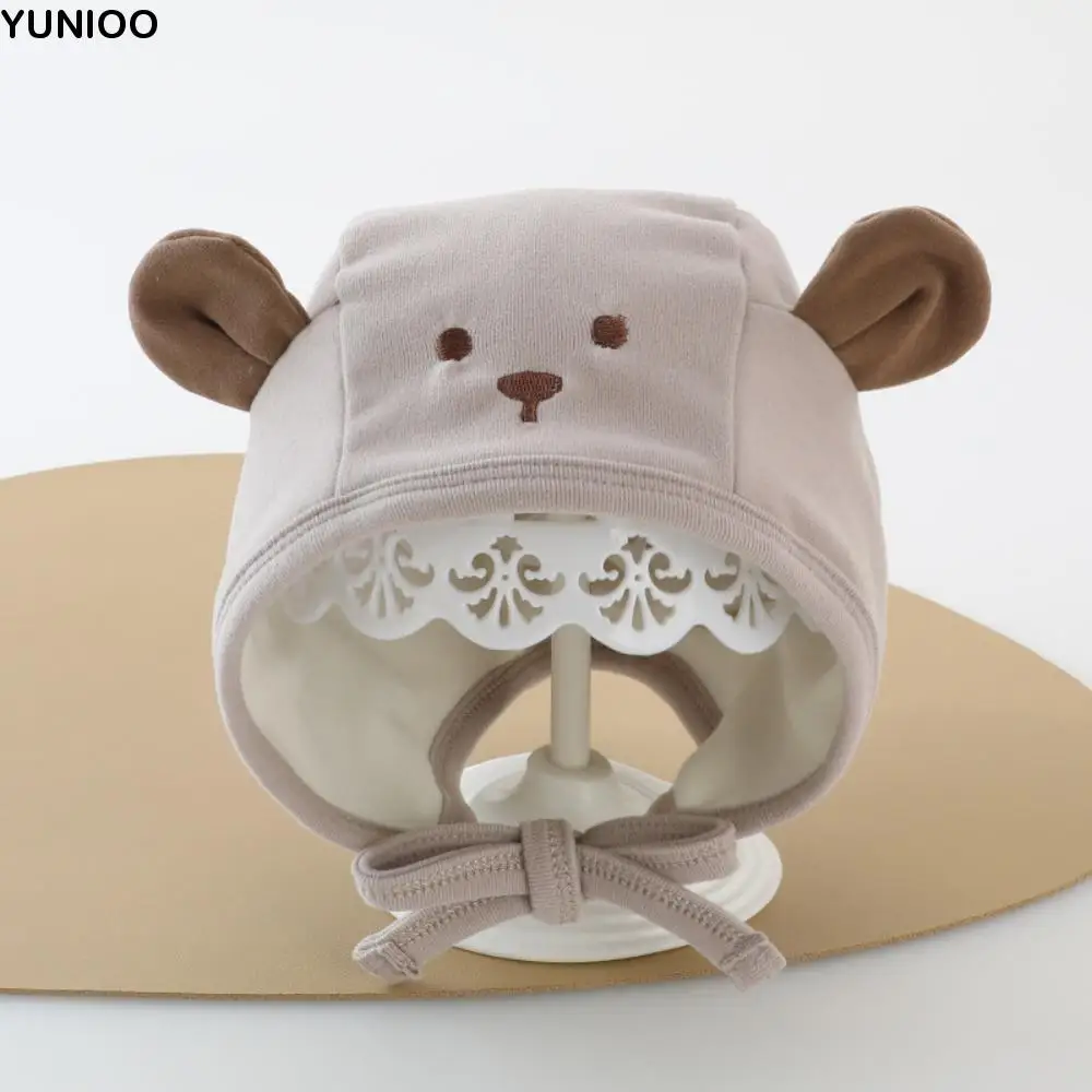 

Cartoon Cute Baby Fetal Cap Animals Polka Dot Newborn Beanie Hat Windproof Warm Infant Bonnet Hat Photography Props