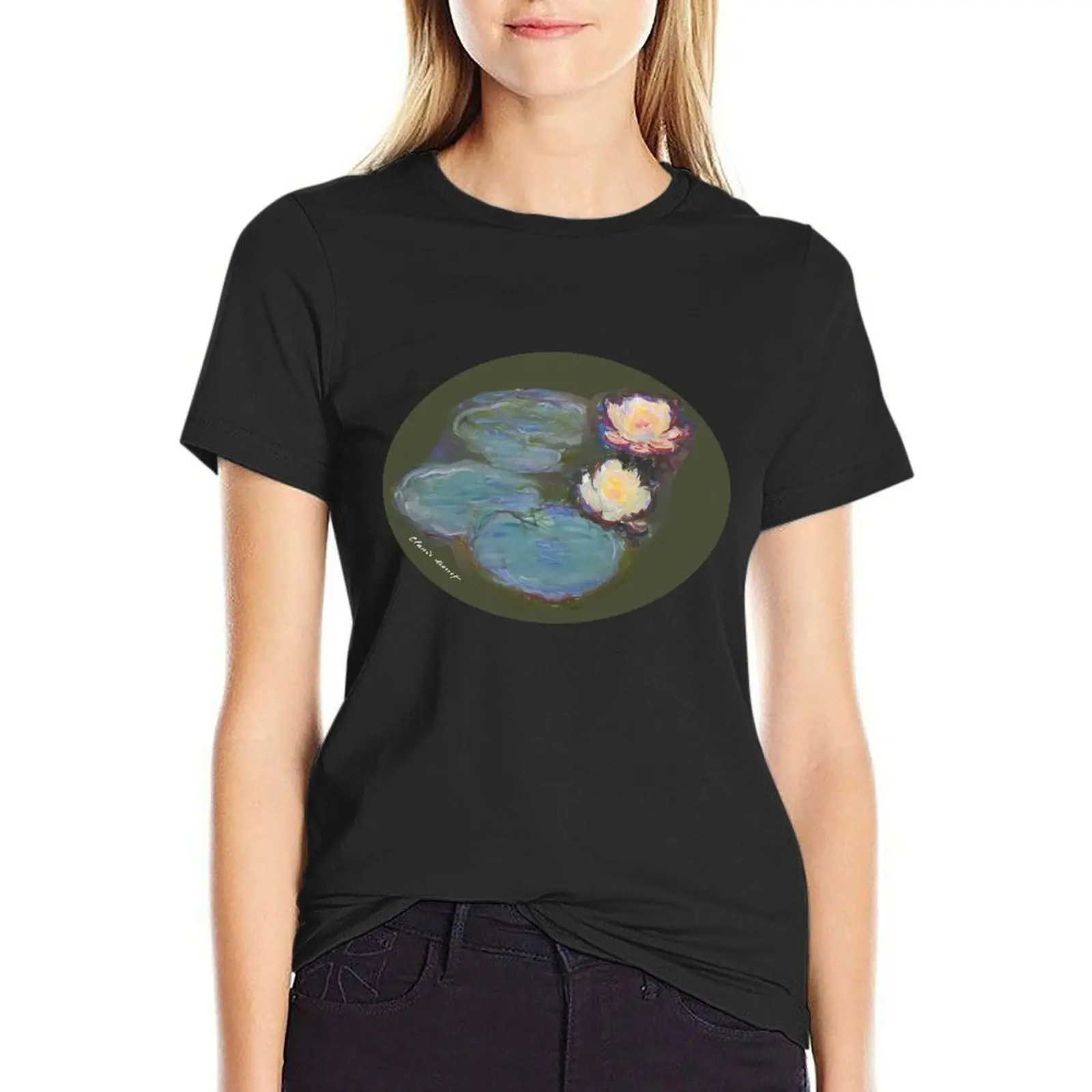 Monet's Water Lillies T-Shirt cute clothes female tops Women tops