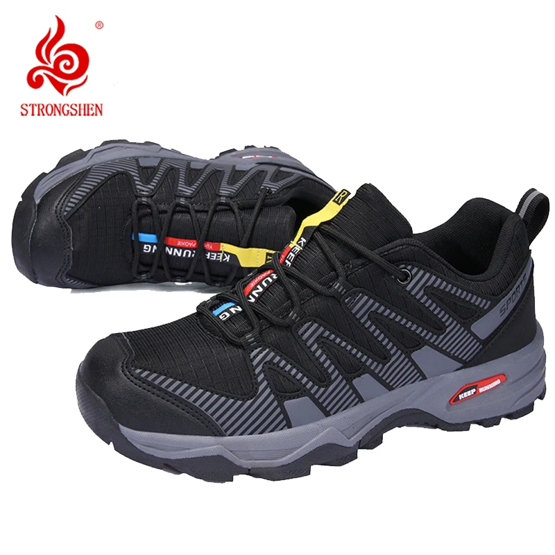 

STRONGSHEN New Men Hiking Shoes Waterproof Sneakers Non-Slip Trekking Climbing Shoes Outdoor Wear-resistant Training Sneakers