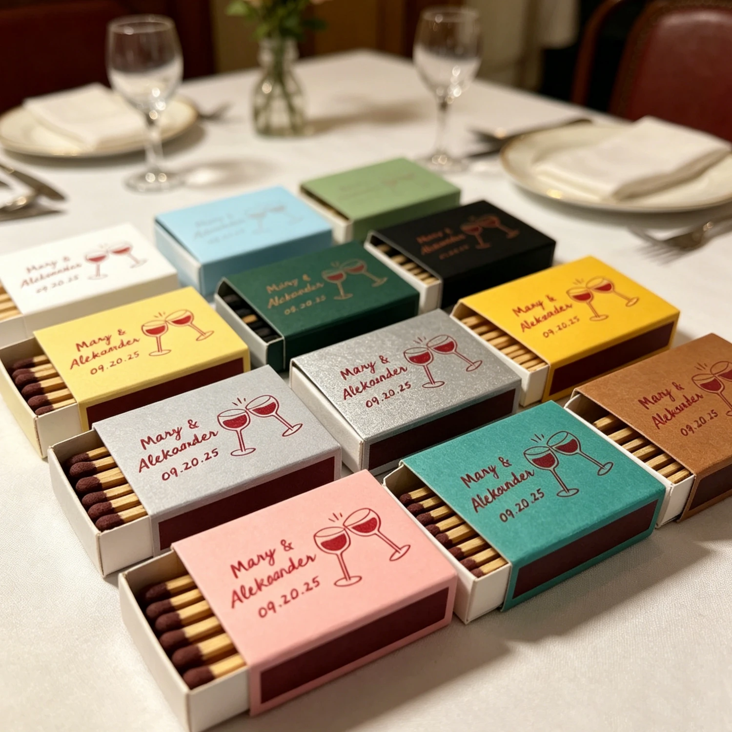 Event Party Box - Fiammiferi personalizzati per matrimoni e feste,