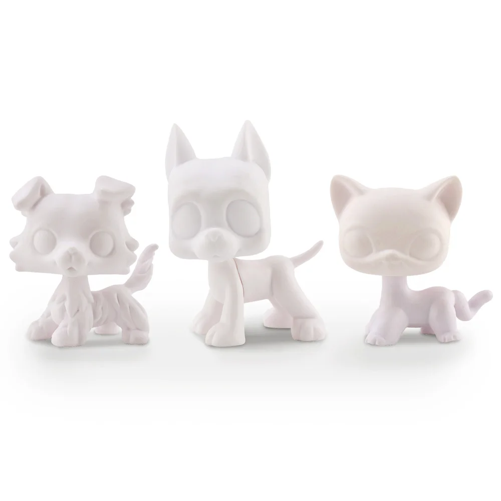 

Total 3 White Bases,Custom White Base Molds Short Hair Cat Great Dane Collie For Boy Girl Kids DIY