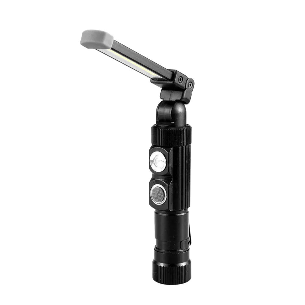 Cob Magnet Camping Light USB Folding Red Warning Light Inspection Lamp Built-in Battery Black Outdoor Travel 360