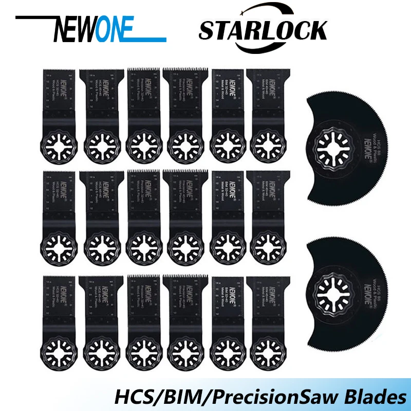 NEWONE 20PCS Starlock Plus Oscillating Saw Blades Electric Power Oscillating Tools Multi Tool For Cutting Wood Plastics Metal