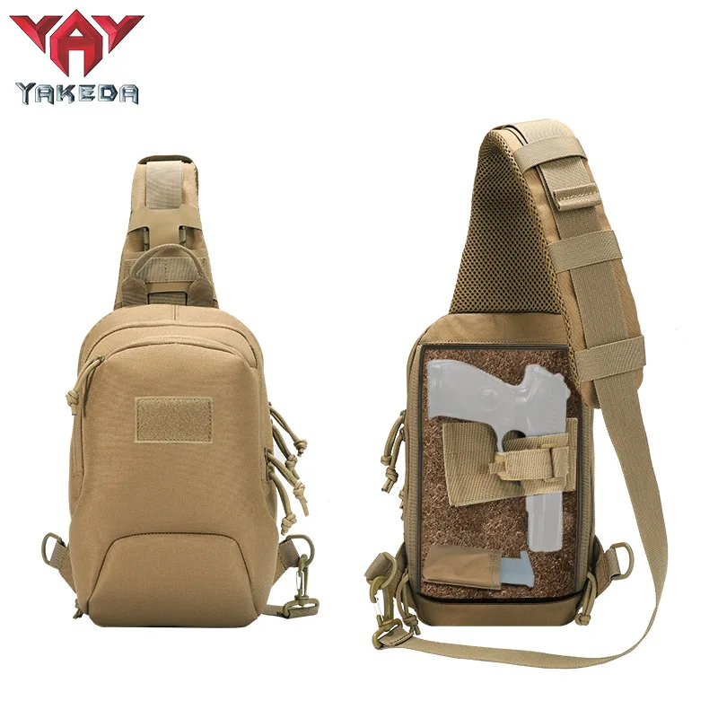 YAKEDA  Multi-Functional Tactical Chest Pack, 600d Polyester Back With Hidden Pockets, For Tactical, Cycling, Traveling