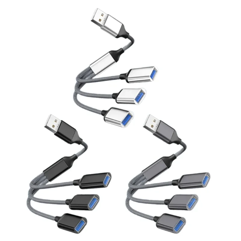 USB to 3 USB 2.0 HUB Dual 3Port Multi Splitter Adapter OTG for PC Laptop Surface Computer Accessories USB A Extension Power Data