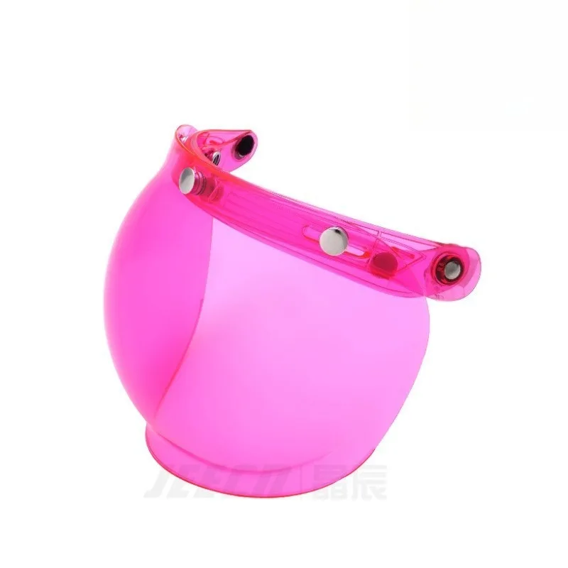 Three Button Bubble Mirror Motorcycle Helmet Lens Retro Helmet Electric Bike Windproof and Sunscreen Lens