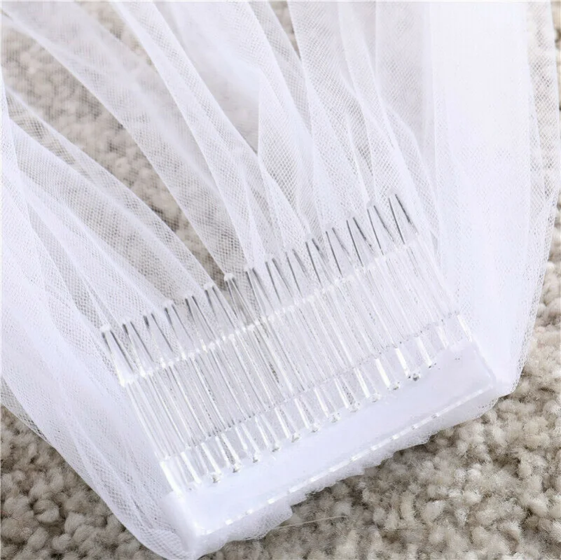 Velo de novia blanco de 1 nivel con peine, accesorios de boda, accesorios para el cabello, velos de novia