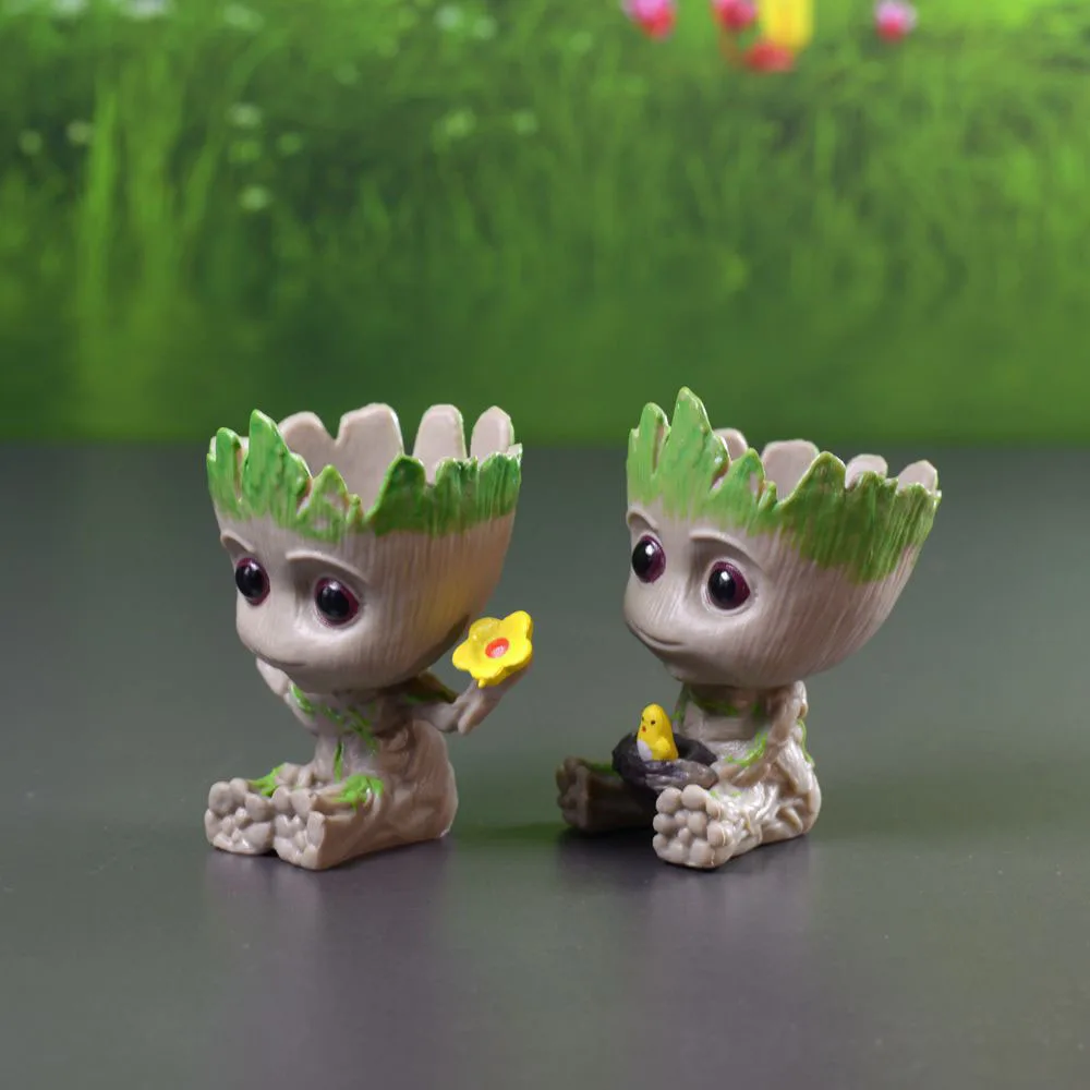 Cartoon Guardians of the Galaxy Groot Cute Tiny Tree Flowerpot Pen Pot Model Toys Christmas Gifts for Kids Desktop Decoration