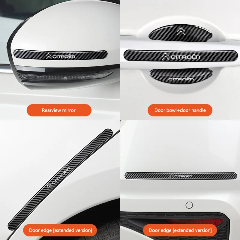4/8Pcs Car Threshold Sticker with Door Handle Bowl Scratch Protective Sticker For Citroen C1 C2 C3 Grand C4 Picasso C4L VTS - view 4