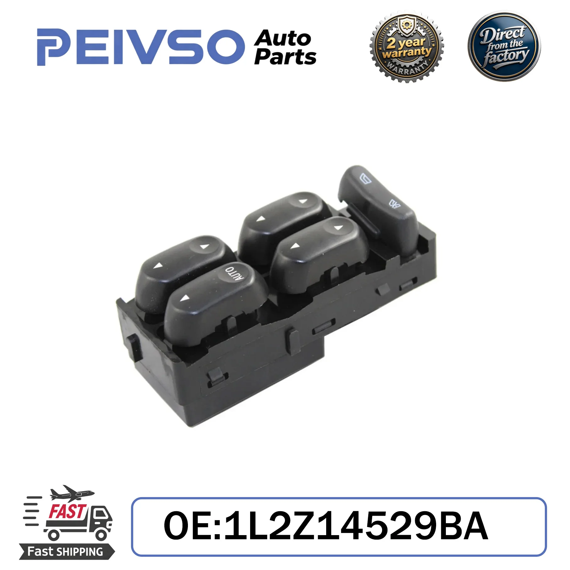 PEIVSO 1L2Z14529BA Power Window Switch Driver Side for Ford F250 F350 F450 F550 02-04 Crown Victoria 02-06 Excursion 02-05