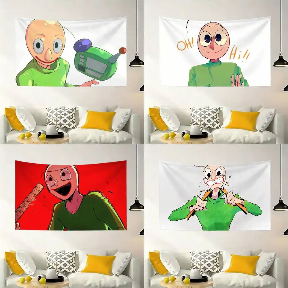 

Game Baldi's Basics Flag Outdoor Decorations for Bedrooms Home Decor Items Decoration Banners