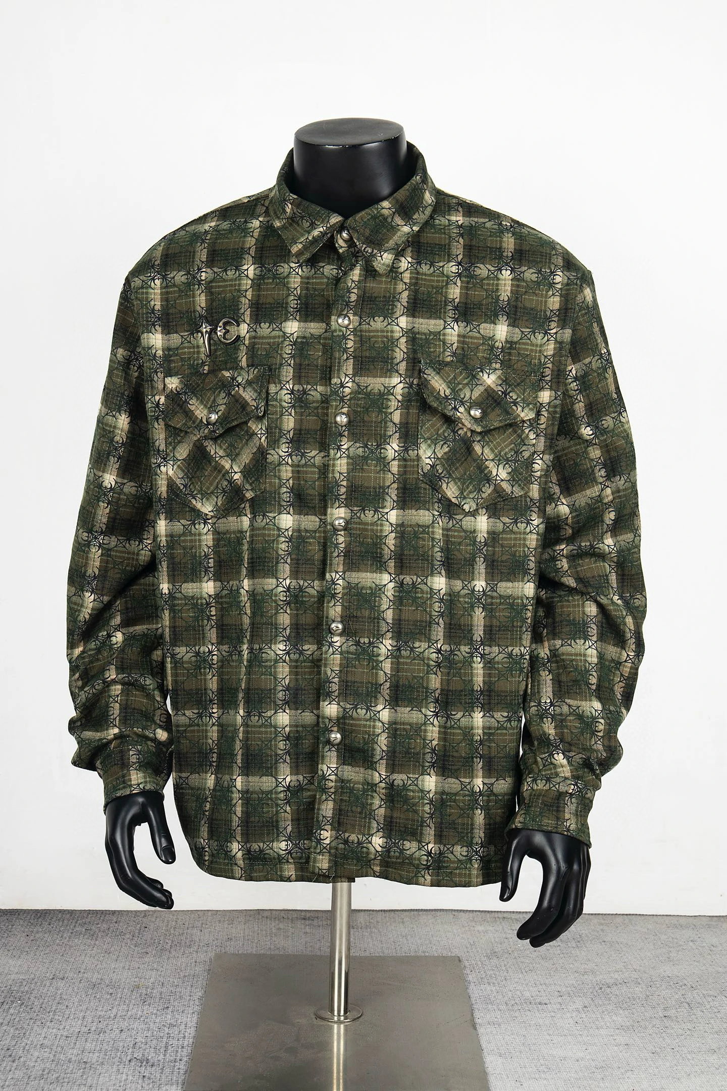 

Новинка 2023 года Thug Club 25FW, свободный повседневный воротник, джарет с буквенным принтом, молодежная осенняя длинная застежка на одной пуговице