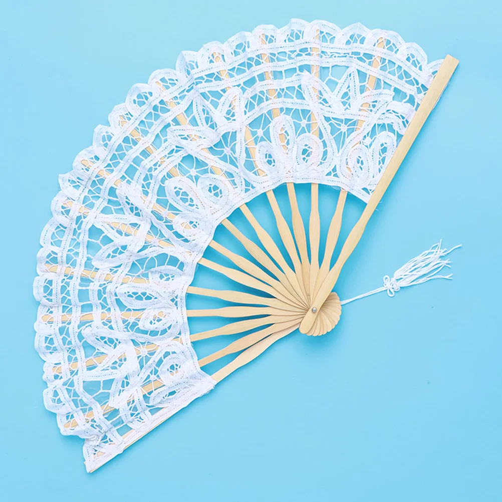 

2 Pcs Palace Fan Bamboo Bone Hand Wedding Handheld for Vintage Fans Foldable Folding