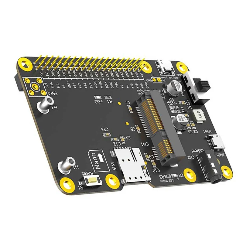Para raspberry pi 3g/4g/lte chapéu mini módulo de expansão pcie 40gpio para artik/rock64/asus tinker/latte panda