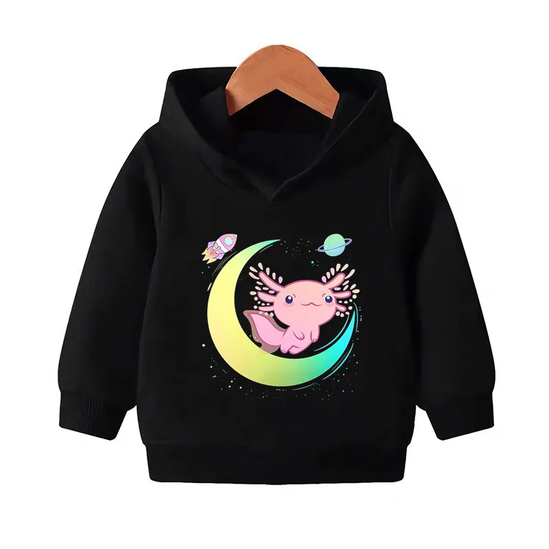 Cute Space Axolotl Cartoon Patches for Clothes Heat Transfer Thermal Stickers DIY Kid T shirt Iron on for Women Jacket Appliqued