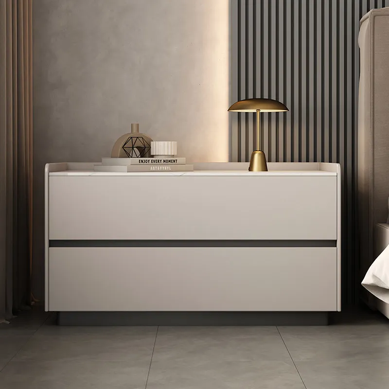 Bedroom Furniture Solid Wood Minimalist Large Size Bedside Table Simple Modern Light Luxury Locker Bedroom Wide Bedside Table