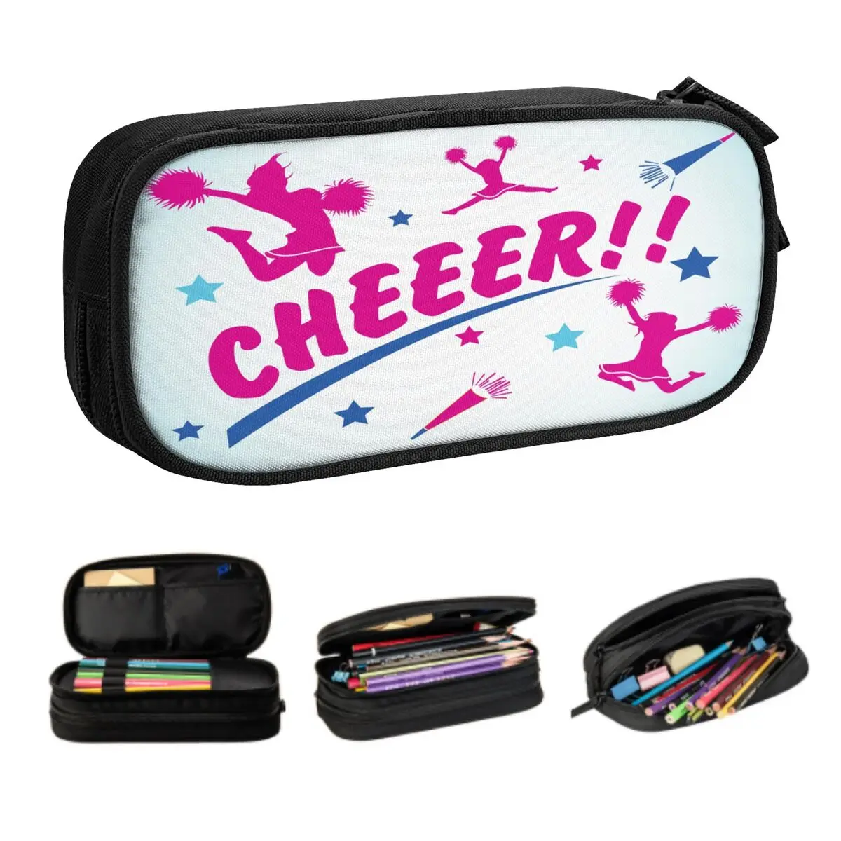 Korean Custom Cheerleading Girl Pencil Case for Girls Boys Large Capacity Pen Box Bag School Supplies