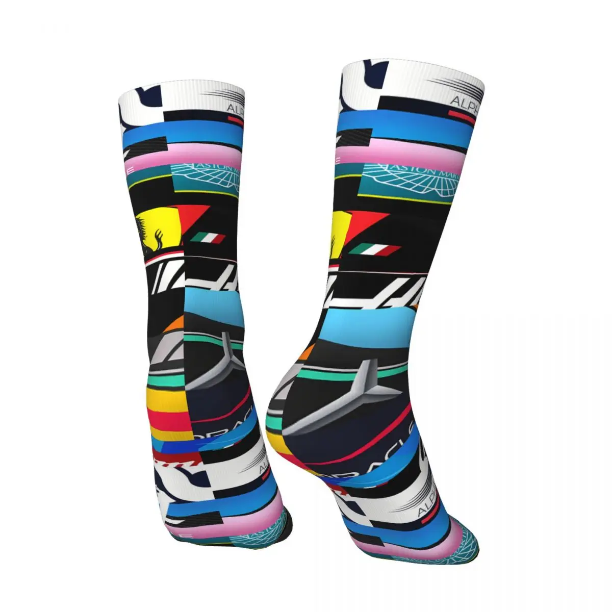 Funny Crazy Sock for Men 2023 Grid Liveries Hip Hop Harajuku F1 Formula 1 Happy Quality Pattern Printed Crew compression Sock