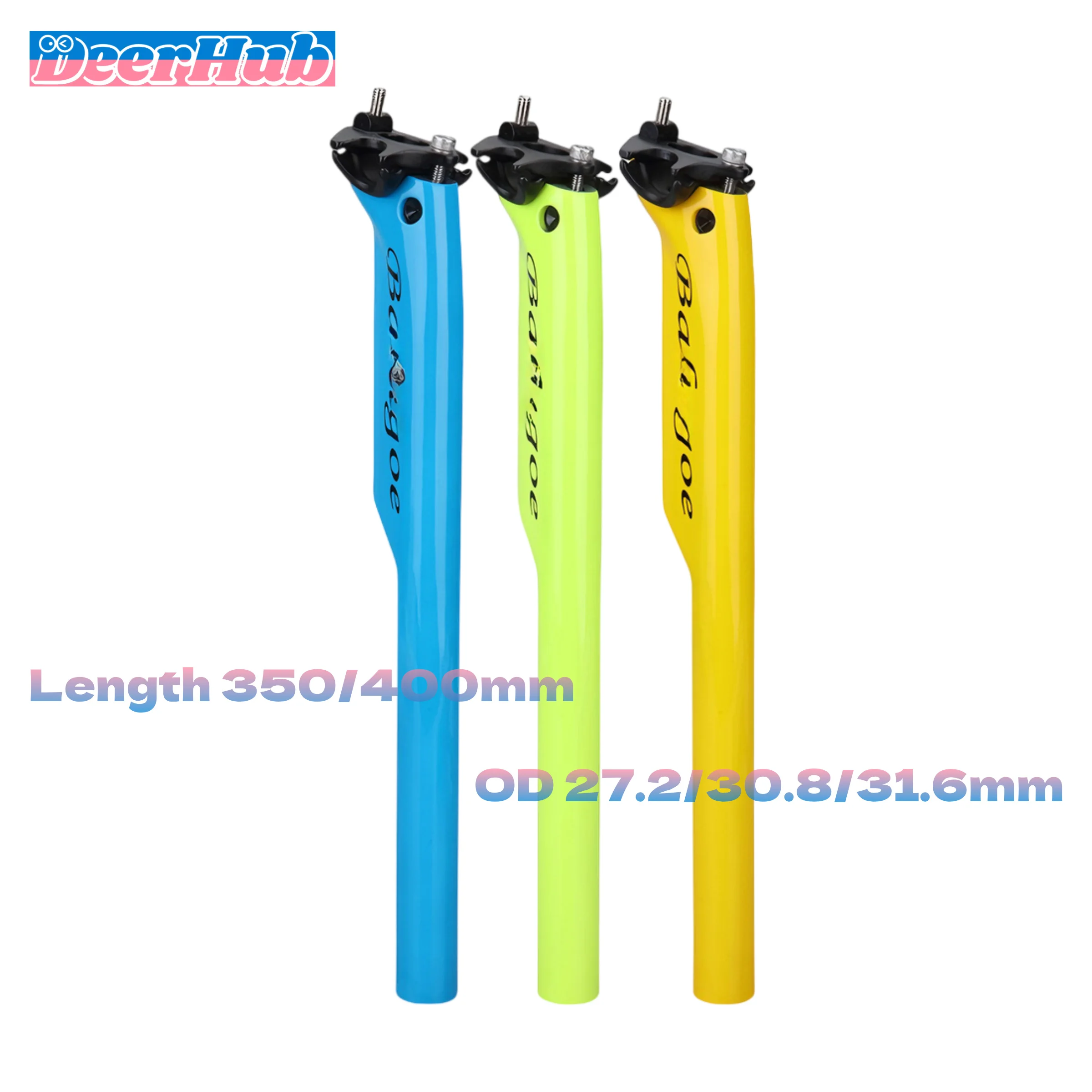T800 Full Carbon Fiber Bike Seatpost 25mm Setback Aero 3K Weave Dual Bolt Clamp Road Mountain Bicycle DeerHub