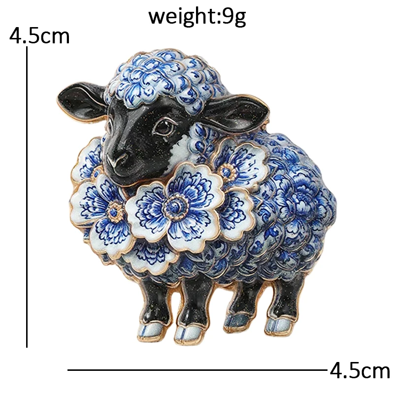 Wuli&baby Bezaubernde Schaf-Broschen für Damen, Unisex, 6-farbige Blumen, Ziege, Neujahrsparty, Büro, Tierbrosche, Geschenke – Detail 7
