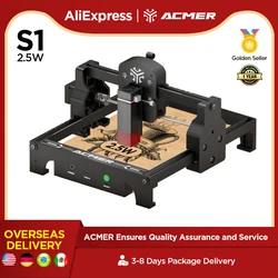 ACMER S1 Incisione Laser 2.5W Mini Taglierina Laser Portatile CNC Pannello di Legno Acrilico Legno Macchina per Incidere di Lavoro ad Alta Precisione