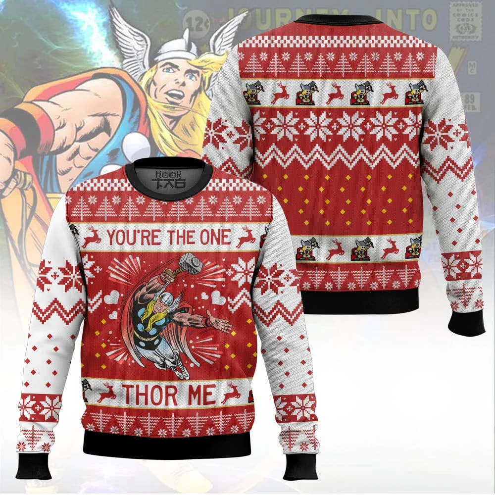 

The God Of Thunder Marvel Superhero Uncharted Avengers Quake Men Autumn And Winter Sweater Trend Party Christmas Gift Thor